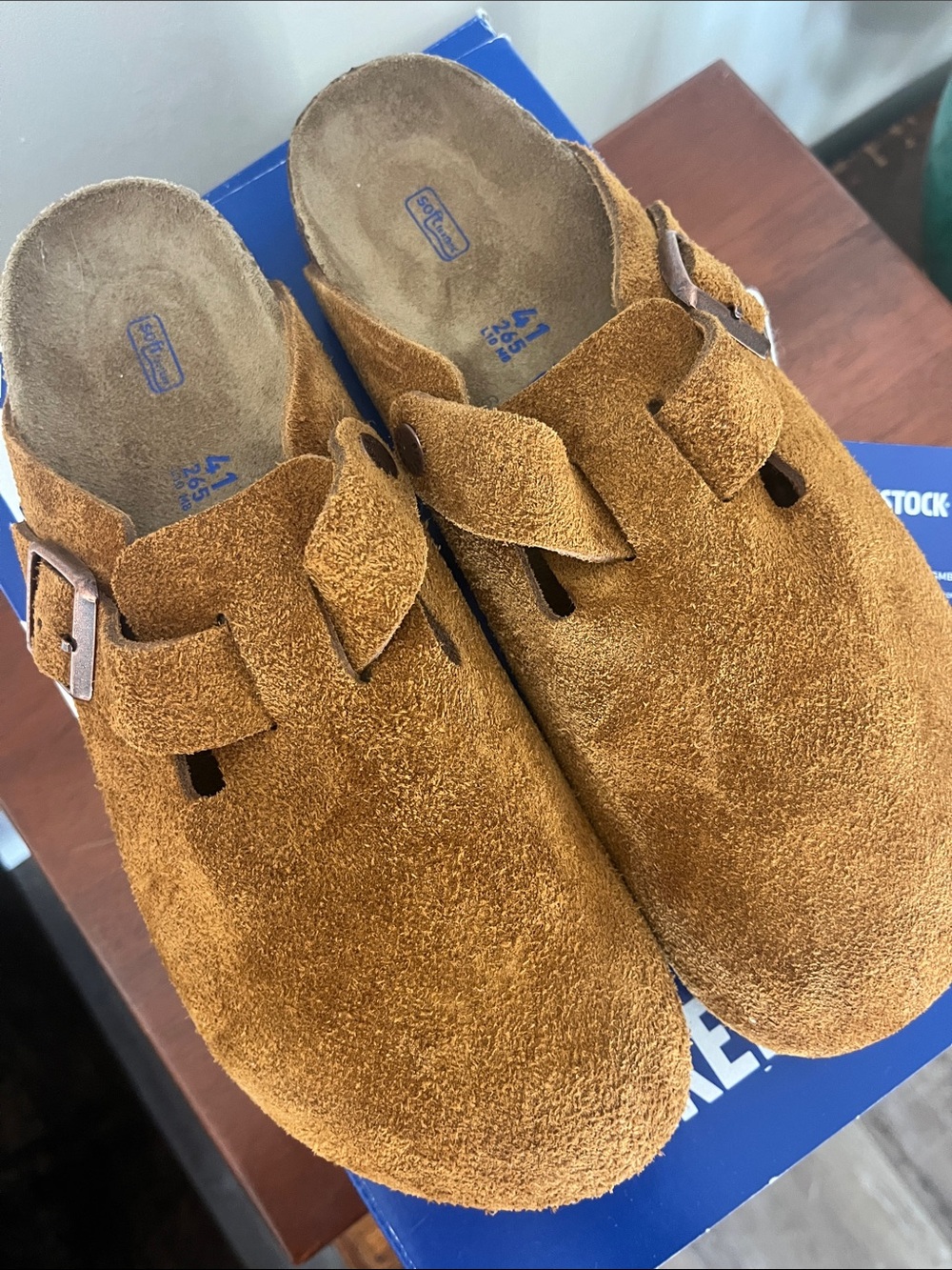 Birkenstock Suede Clogs in Cognac Brown 41 NWT - Picture 9 of 9